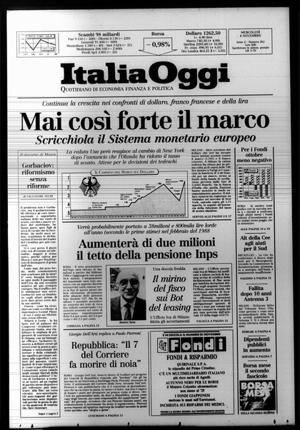 Italia oggi : quotidiano di economia finanza e politica